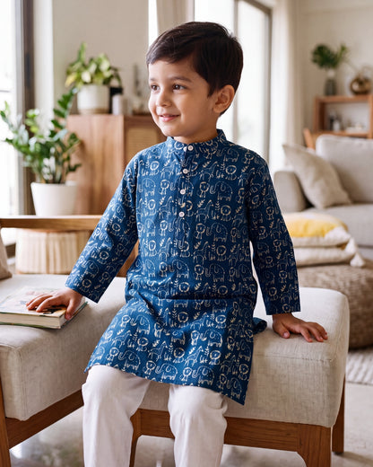 अBIR Neel Van Kahani Long Kurta for Boys