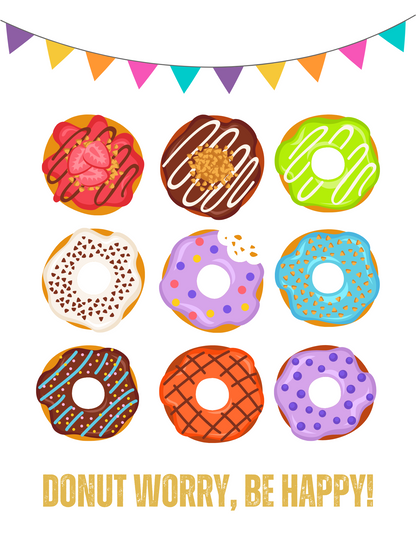 Donut Worry Be Happy - White