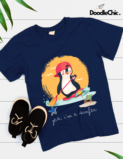 Penguin Surfer - Navy Blue
