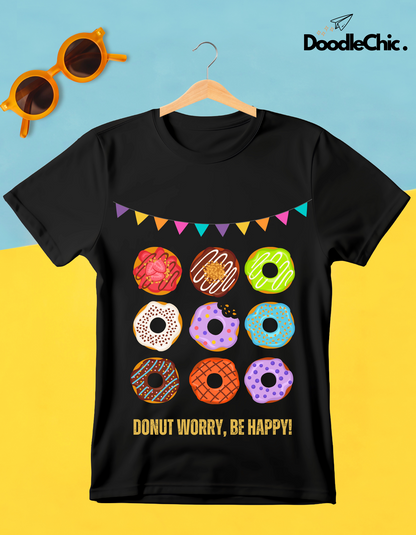 Donut Worry Be Happy - Black