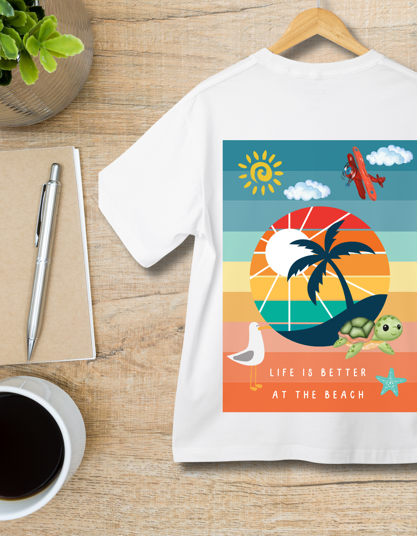 Life at Beach - White