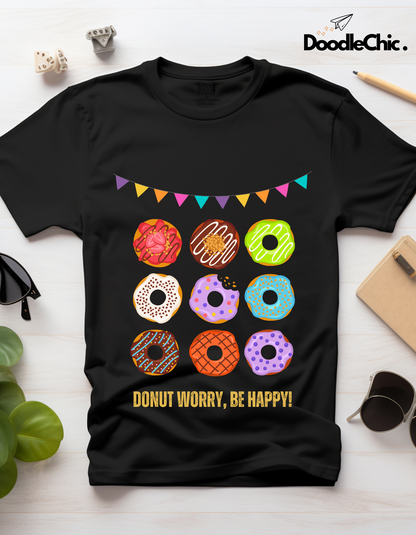 Donut Worry Be Happy - Black