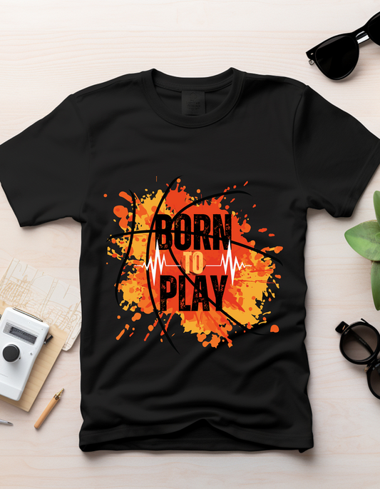 Born to Play Kids Organic Cotton T-shirt Black from DoodleChic