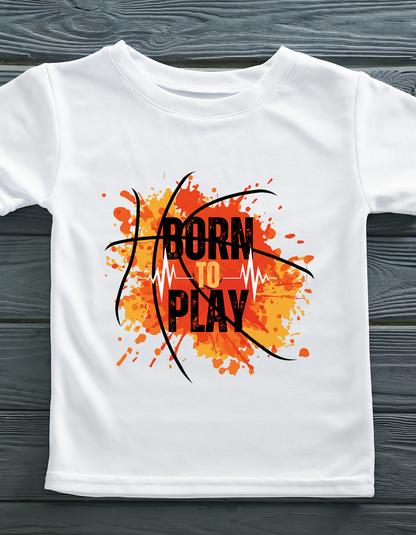 Born to Play Kids Organic Cotton T-shirt White from DoodleChic