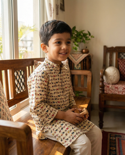 अBIR Camel Caravan Kurta for Boys