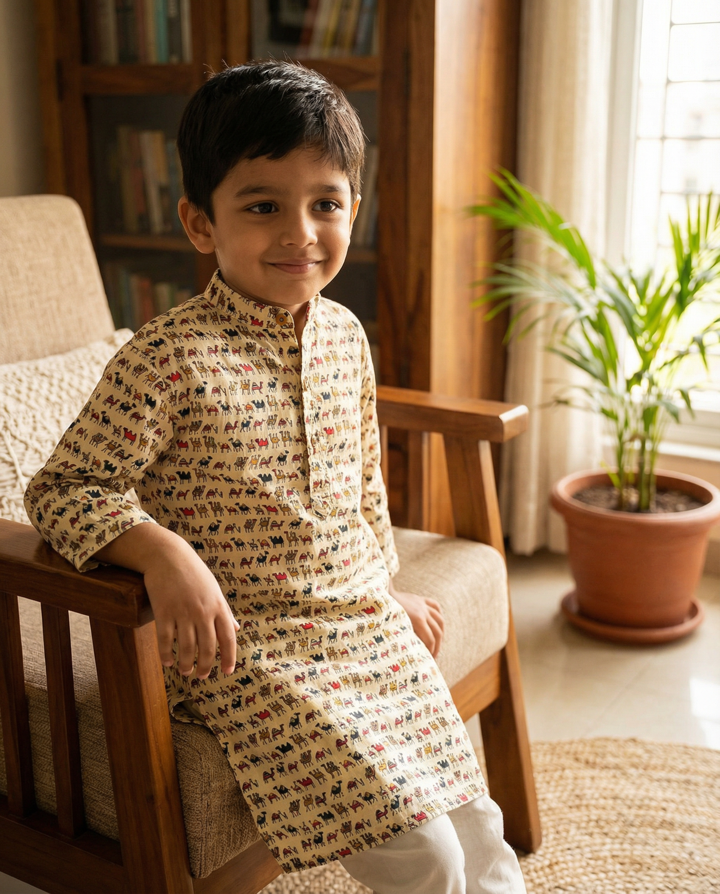 अBIR Camel Caravan Kurta for Boys