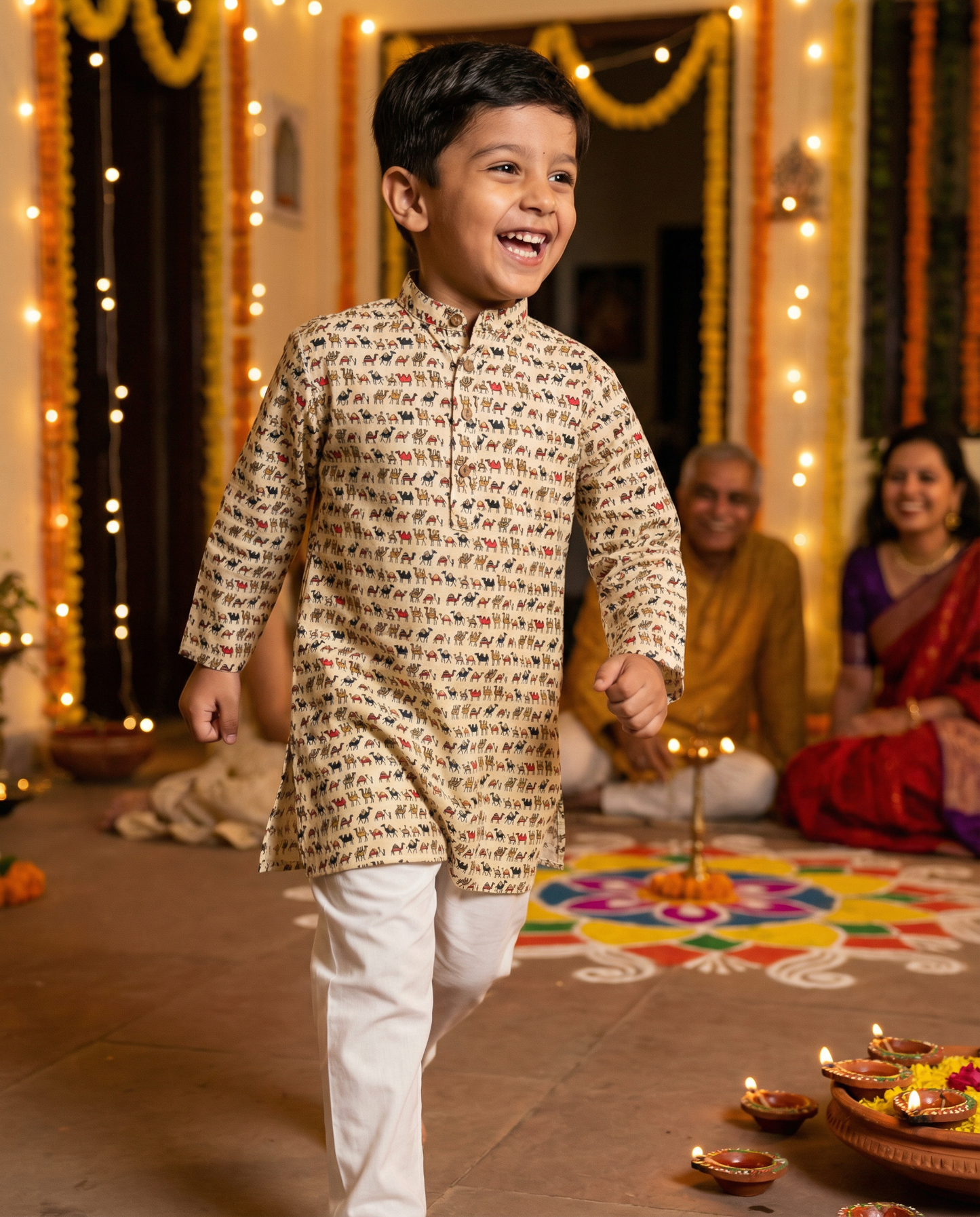 अBIR Camel Caravan Kurta for Boys