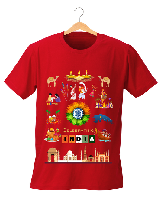 Celebrate India Kids Organic Cotton T-shirt Red from DoodleChic