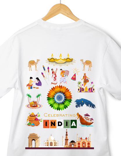 Celebrate India Kids Organic Cotton T-shirt White from DoodleChic