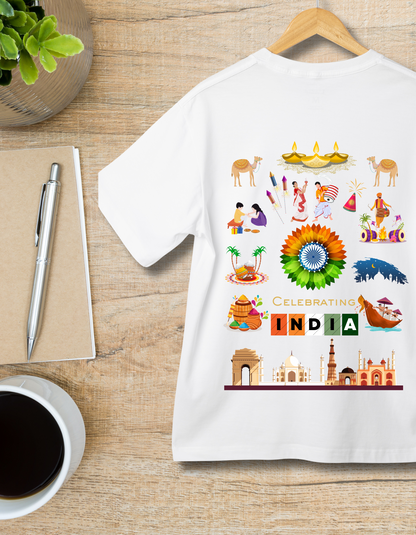 Celebrate India Kids Organic Cotton T-shirt White from DoodleChic