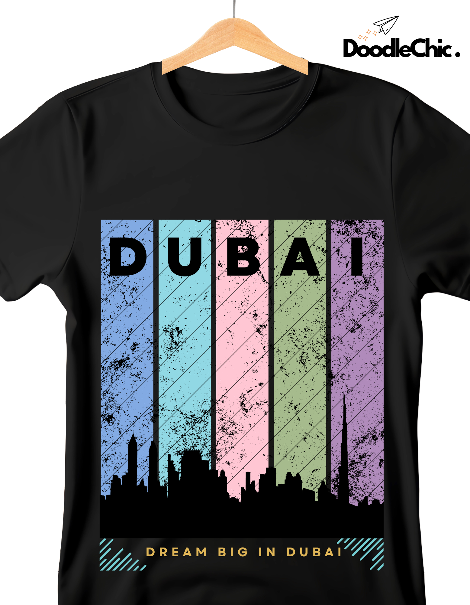 Dubai Kids Organic Cotton T-shirt Black from DoodleChic