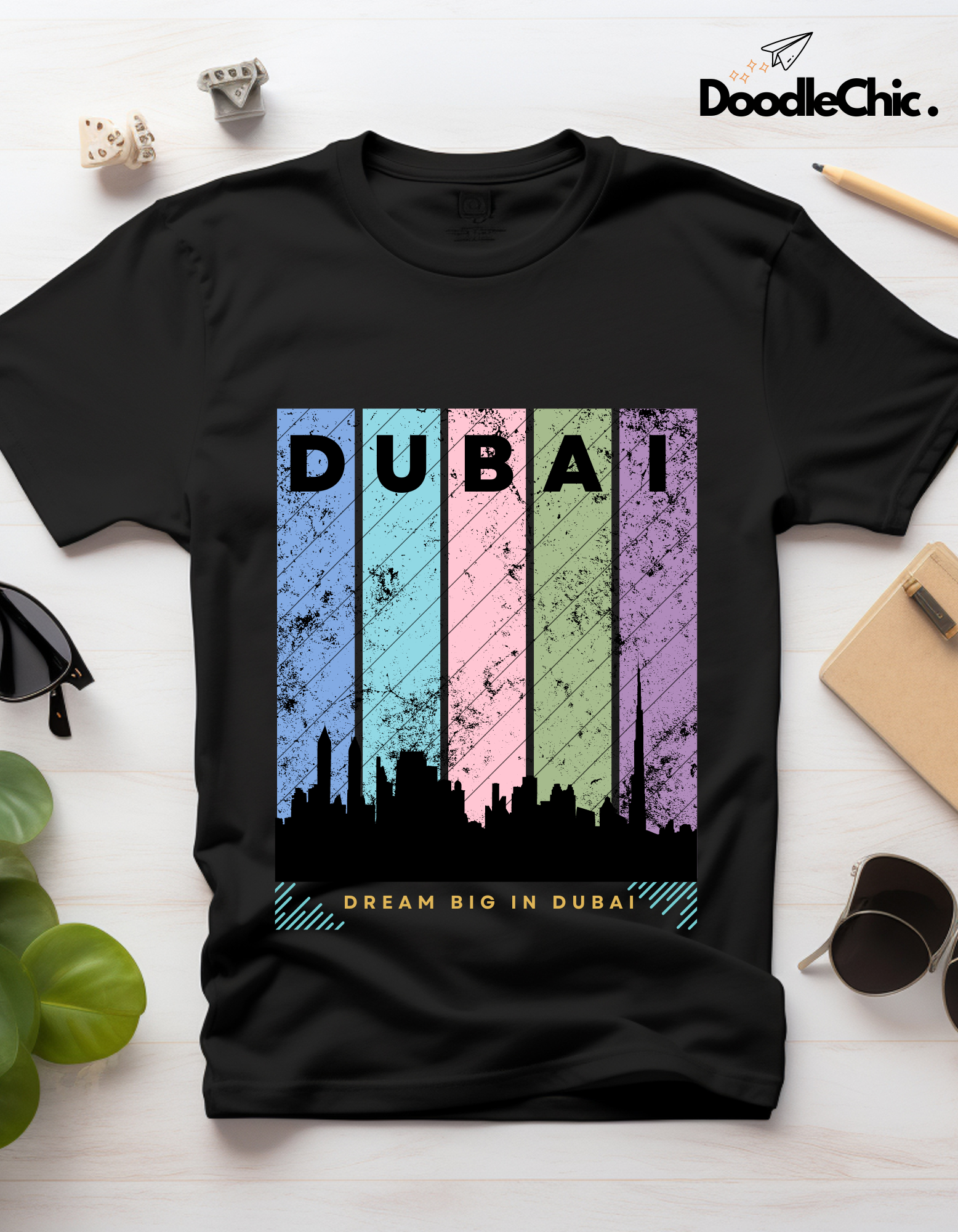 Dubai Kids Organic Cotton T-shirt Black from DoodleChic