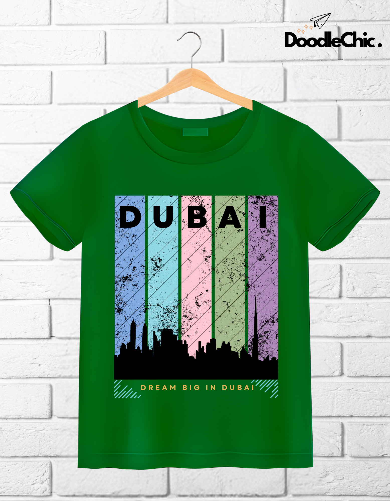 Dubai Kids Organic Cotton T-shirt Green from DoodleChic
