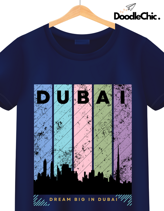 Dubai Kids Organic Cotton T-shirt Navy Blue from DoodleChic