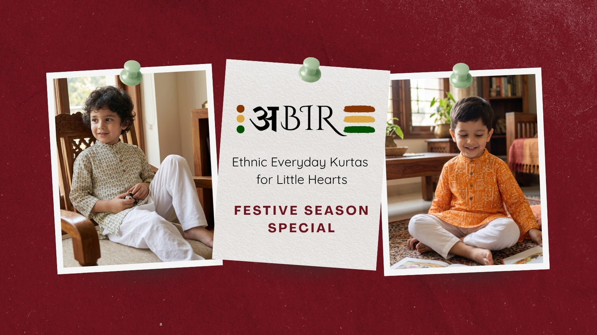 Abir Festive Ethnic Kurta for Boys - Festive Season Special Cotton Kurta Pajama Set