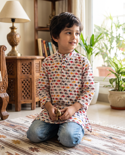 अBIR Gaj Kahani Long Kurta for Boys