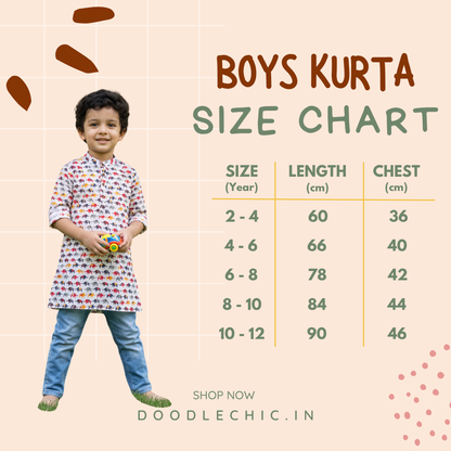अBIR Gaj Kahani Long Kurta for Boys