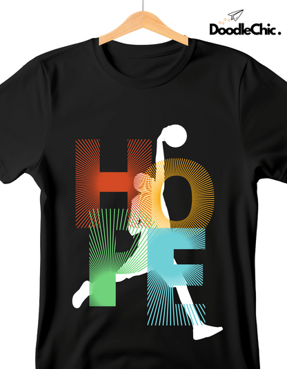 Hope Basketball Kids Organic Cotton T-shirt Black from DoodleChic