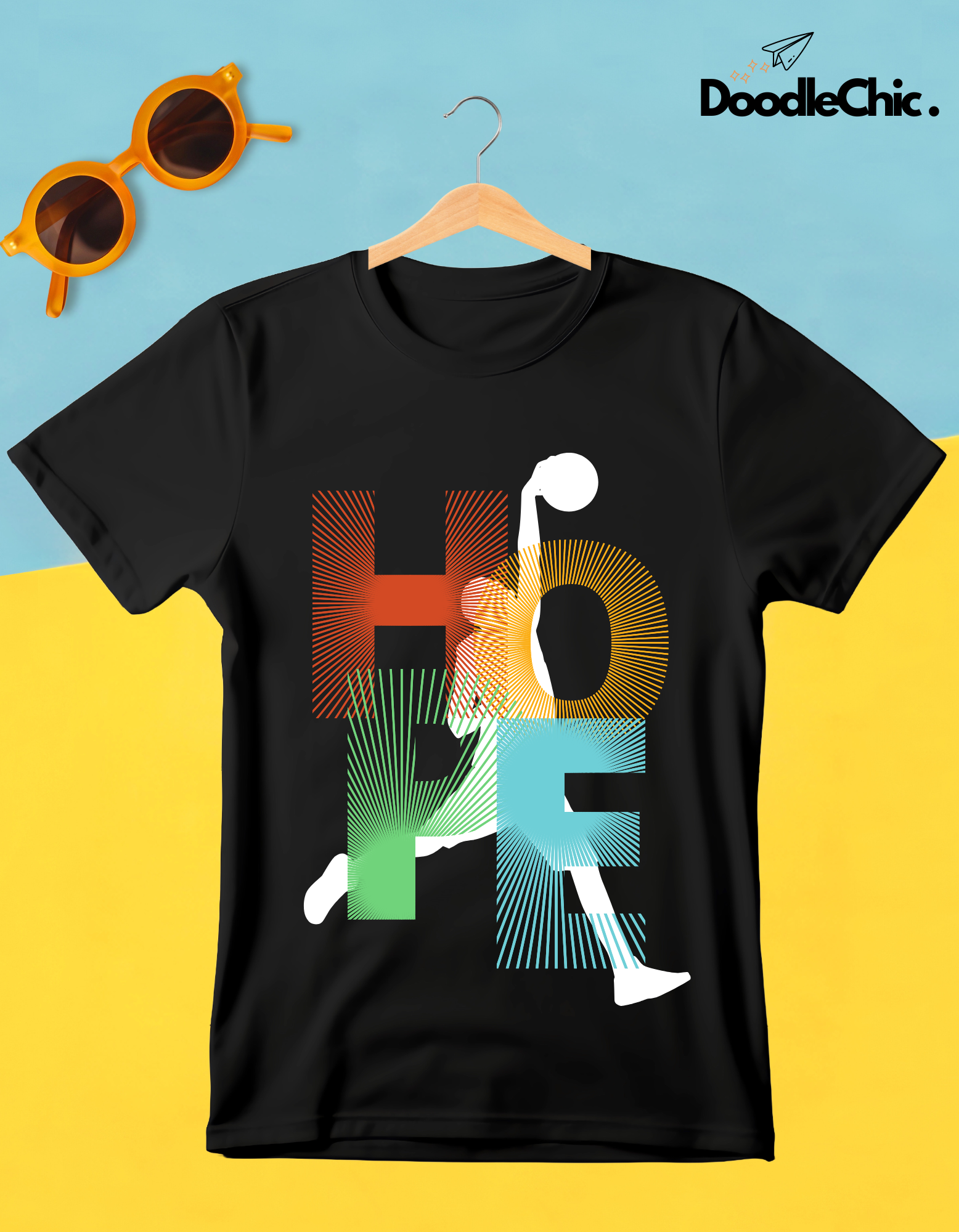 Hope Basketball Kids Organic Cotton T-shirt Black from DoodleChic
