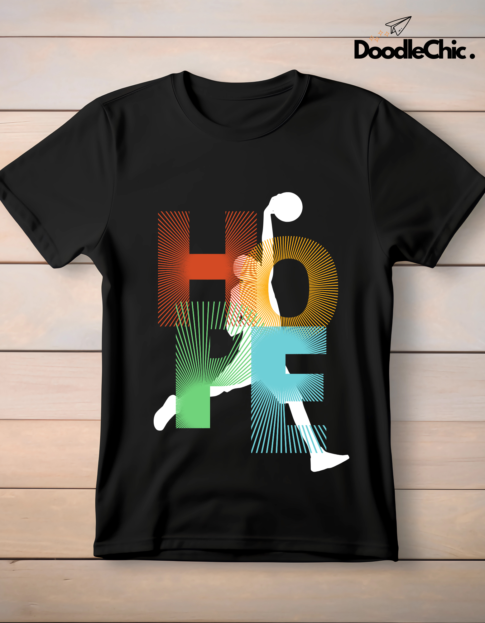 Hope Basketball Kids Organic Cotton T-shirt Black from DoodleChic