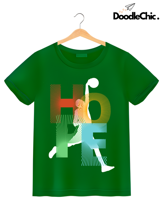 Hope Basketball Kids Organic Cotton T-shirt Green from DoodleChic