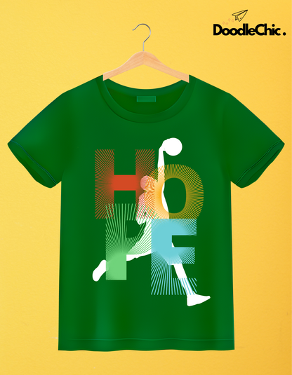 Hope Basketball Kids Organic Cotton T-shirt Green from DoodleChic