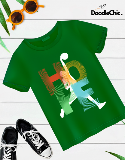 Hope Basketball Kids Organic Cotton T-shirt Green from DoodleChic