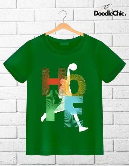 Hope Basketball Kids Organic Cotton T-shirt Green from DoodleChic