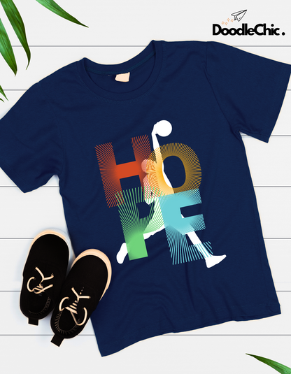 Hope Basketball Kids Organic Cotton T-shirt Navy Blue from DoodleChic