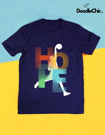 Hope Basketball Kids Organic Cotton T-shirt Navy Blue from DoodleChic