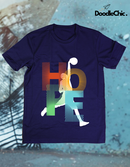Hope Basketball Kids Organic Cotton T-shirt Navy Blue from DoodleChic