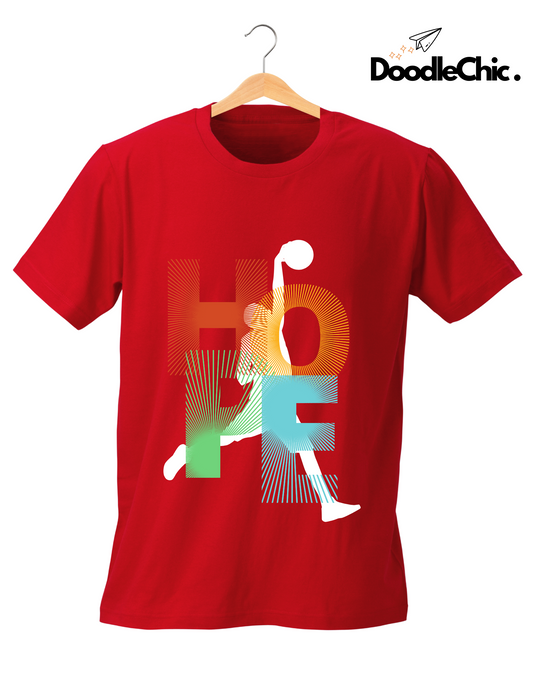 Hope Basketball Kids Organic Cotton T-shirt Red from DoodleChic