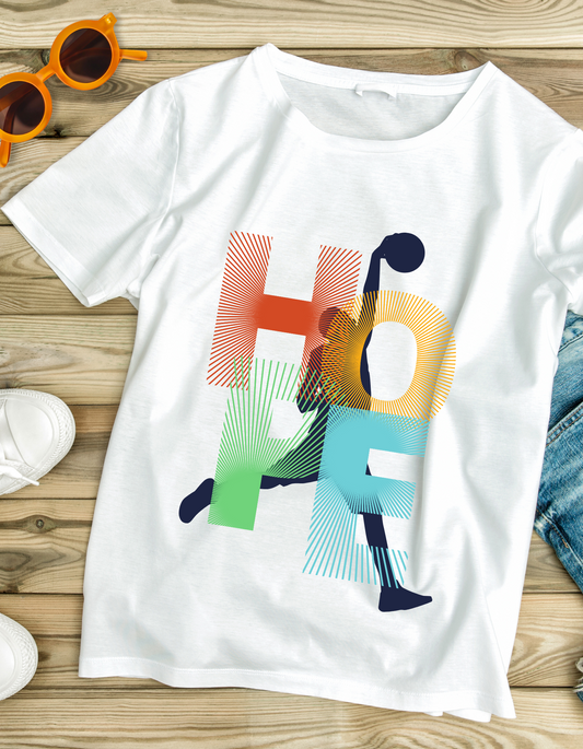 Hope Basketball Kids Organic Cotton T-shirt White from DoodleChic