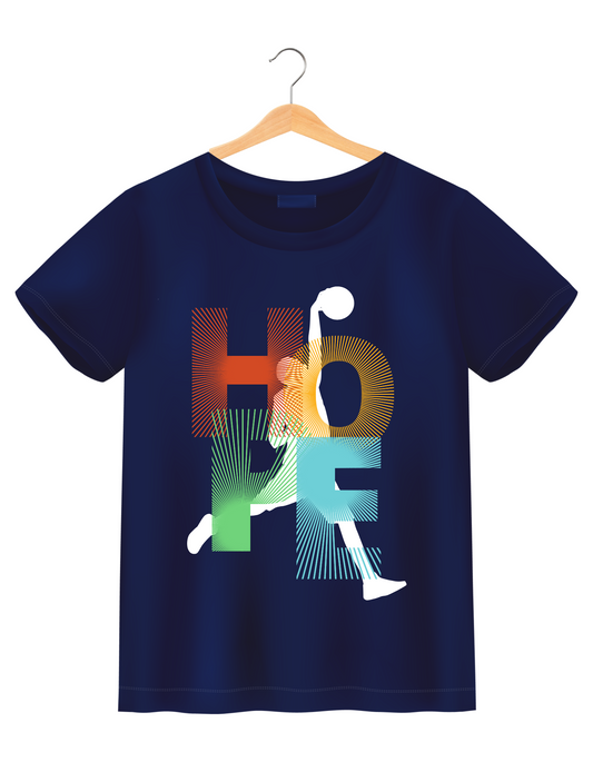 Hope Basketball Kids Organic Cotton T-shirt Navy Blue from DoodleChic