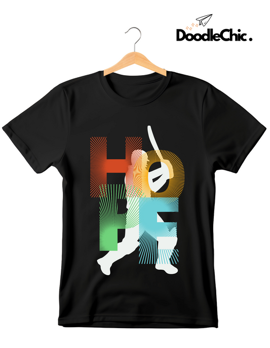Hope Cricket Kids Organic Cotton T-shirt Black from DoodleChic