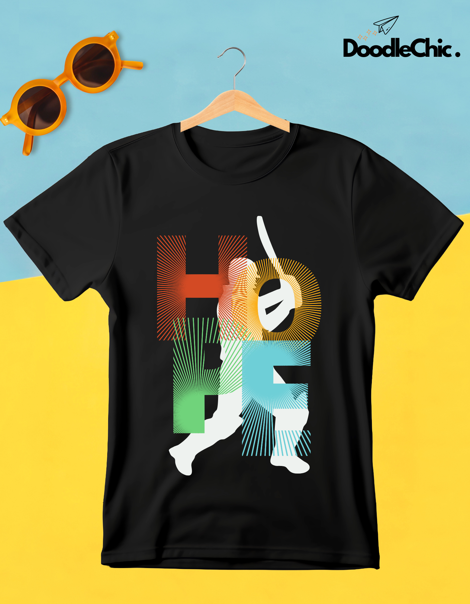 Hope Cricket Kids Organic Cotton T-shirt Black from DoodleChic
