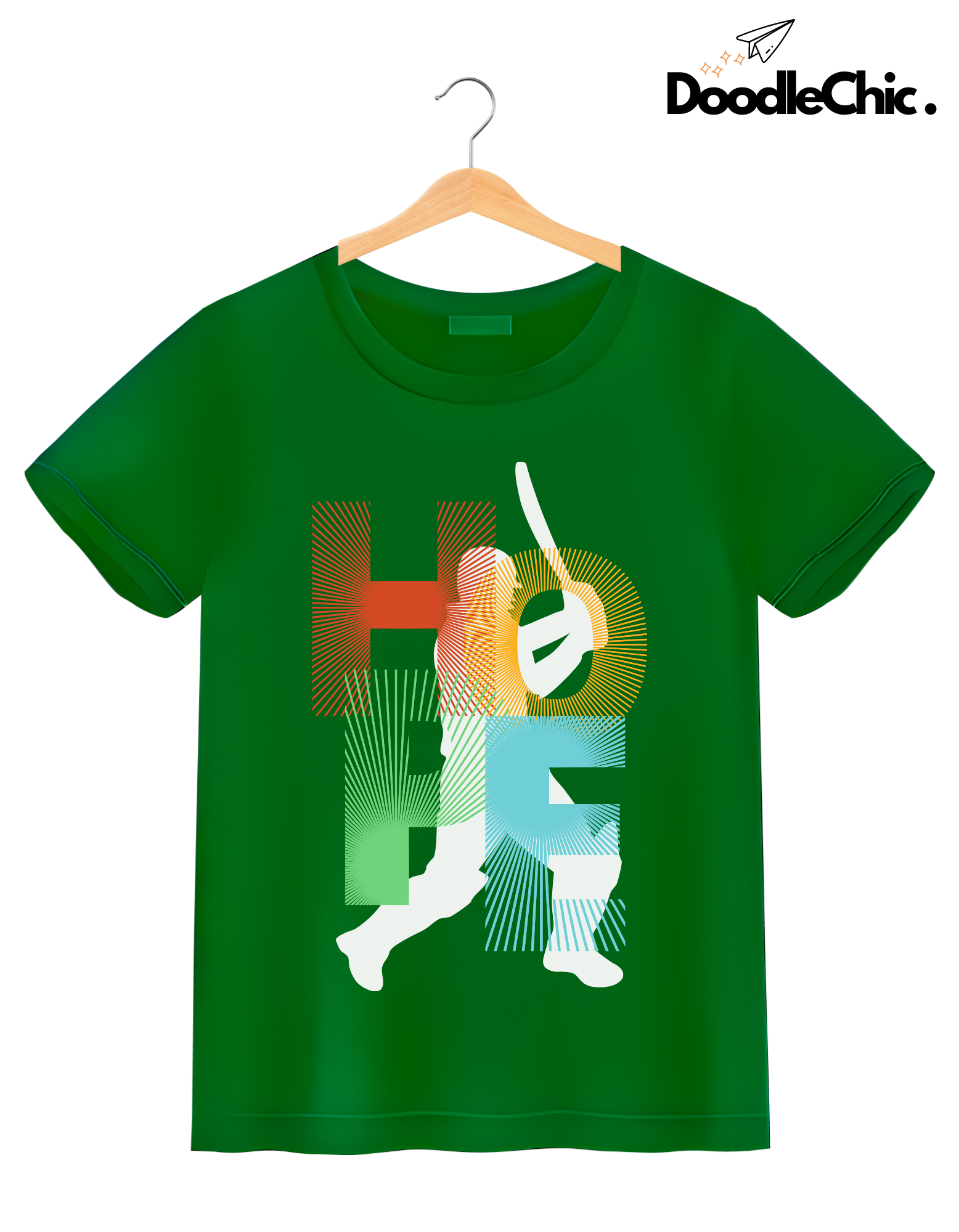 Hope Cricket Kids Organic Cotton T-shirt Green from DoodleChic