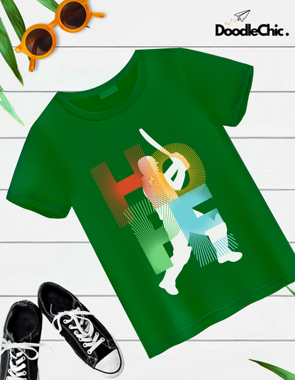 Hope Cricket Kids Organic Cotton T-shirt Green from DoodleChic