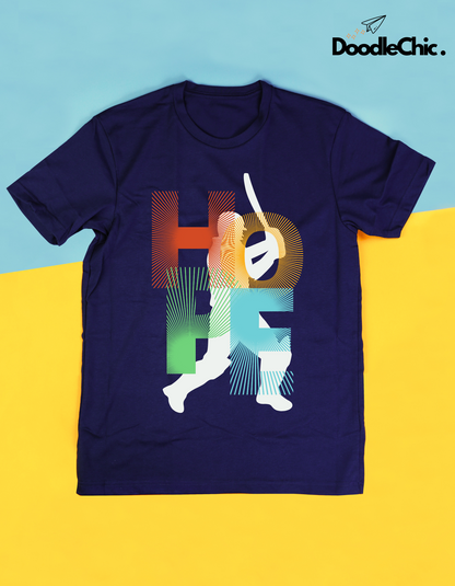 Hope Cricket Kids Organic Cotton T-shirt Navy Blue from DoodleChic
