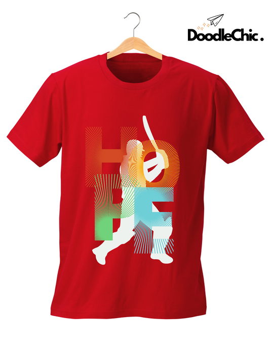 Hope Cricket Kids Organic Cotton T-shirt Red from DoodleChic