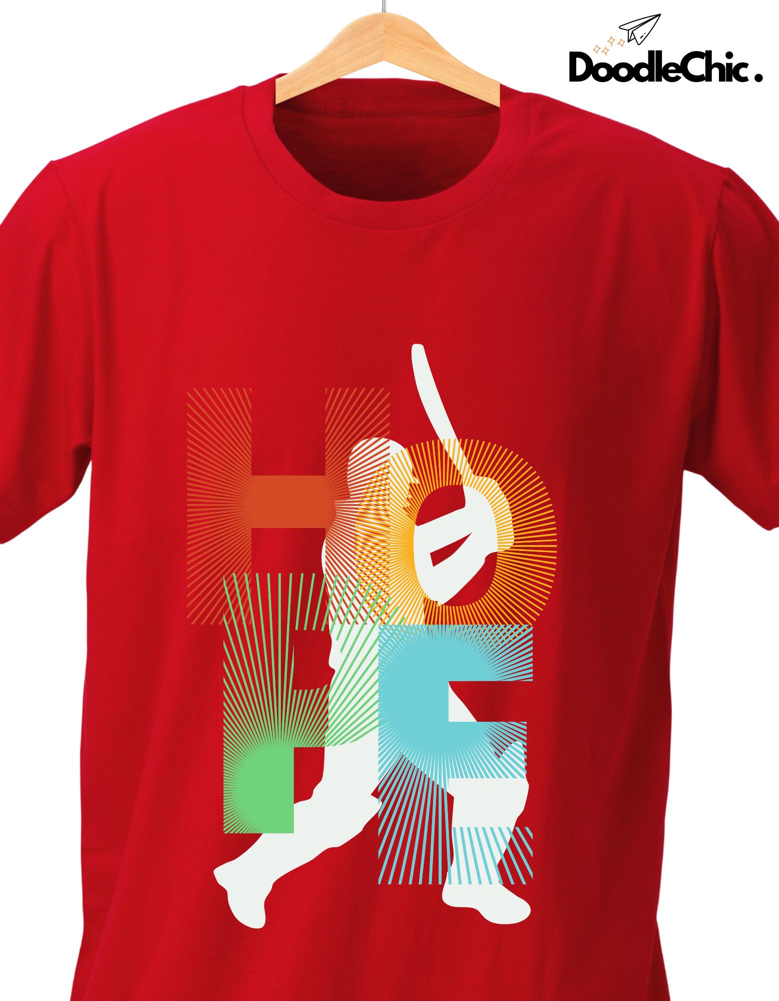 Hope Cricket Kids Organic Cotton T-shirt Red from DoodleChic