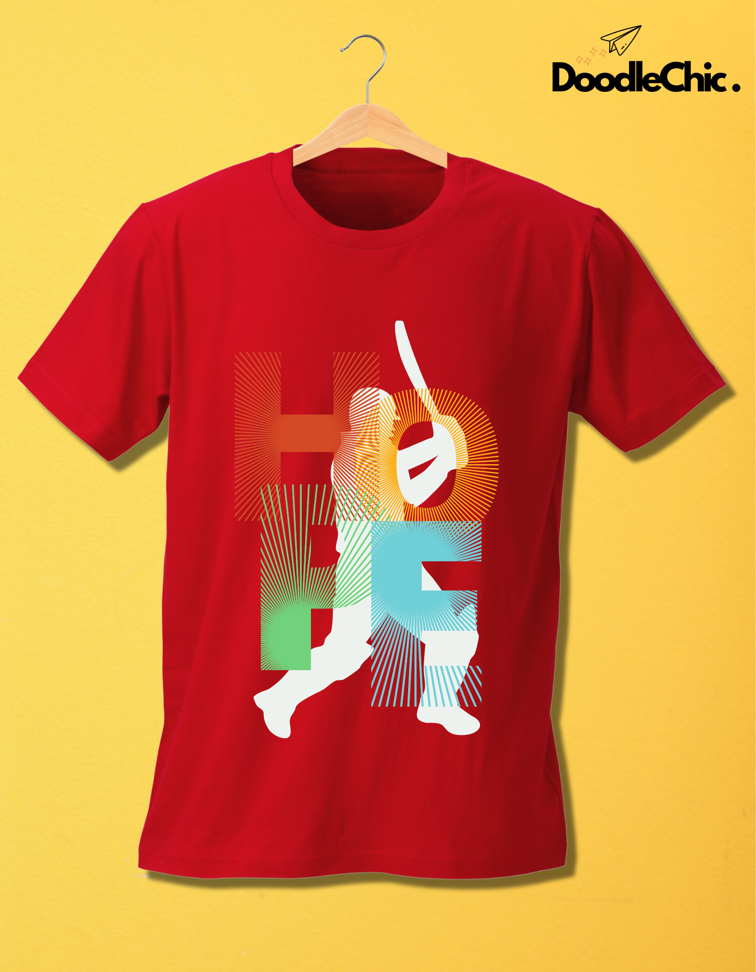 Hope Cricket Kids Organic Cotton T-shirt Red from DoodleChic