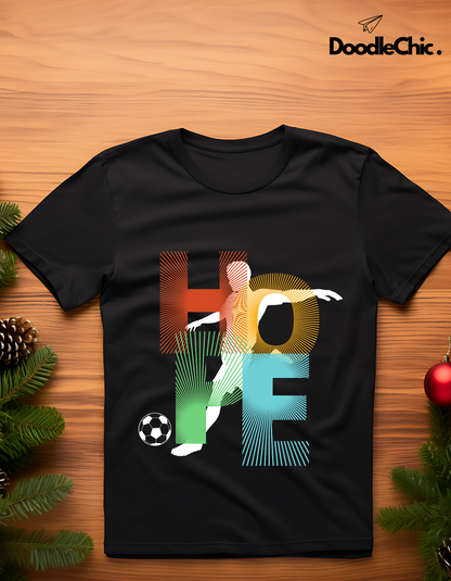 Hope Soccer Kids Organic Cotton T-shirt Black from DoodleChic