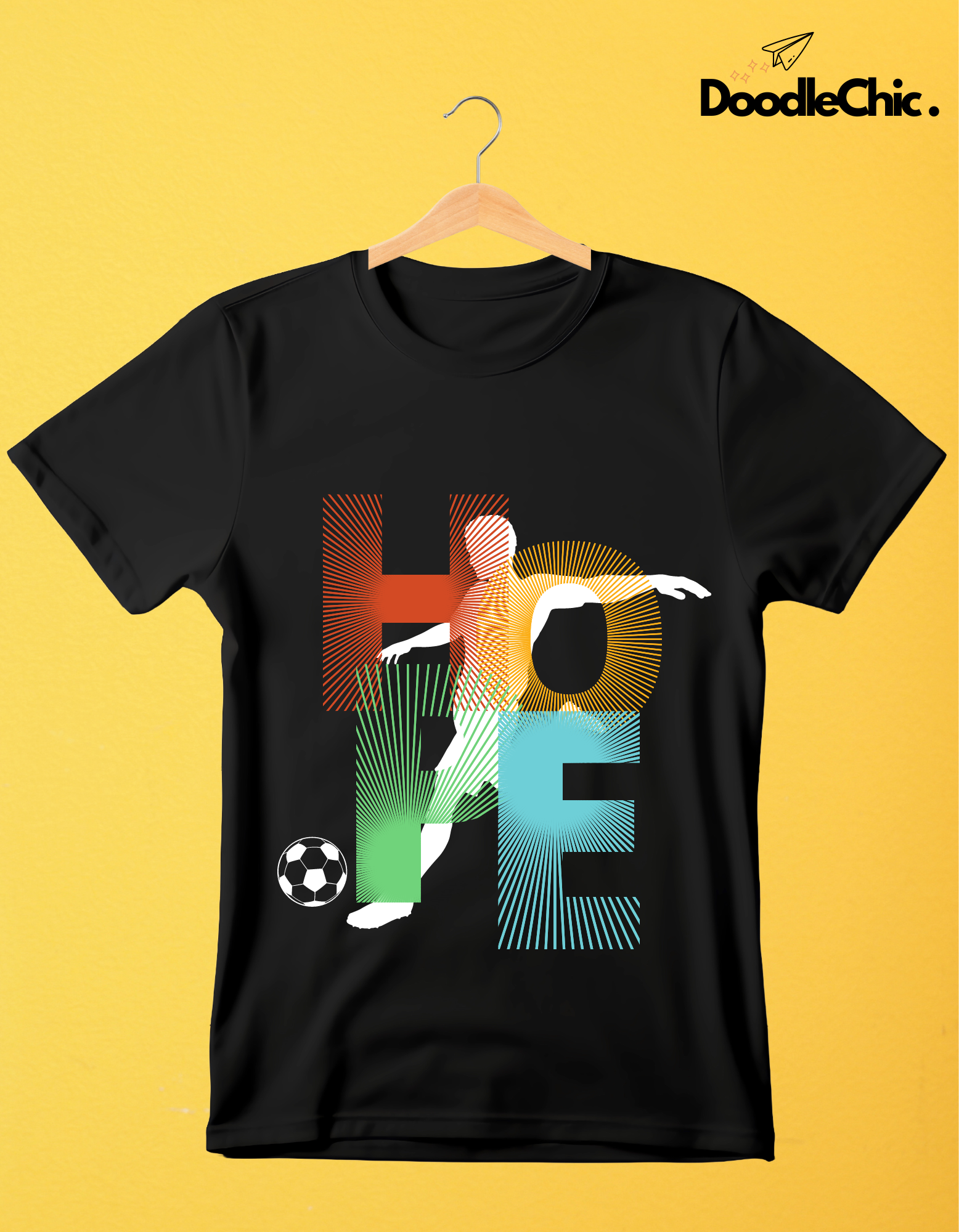 Hope Soccer Kids Organic Cotton T-shirt Black from DoodleChic