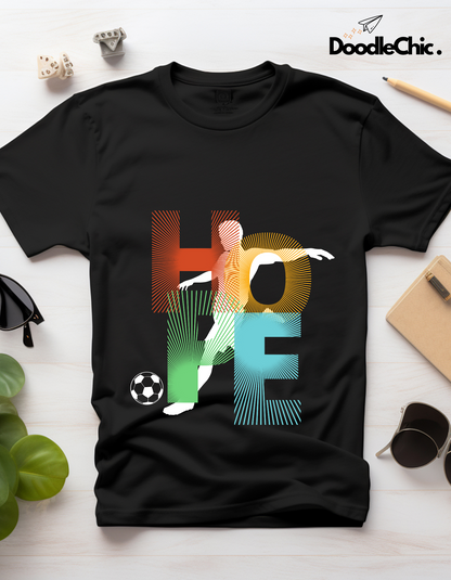 Hope Soccer Kids Organic Cotton T-shirt Black from DoodleChic