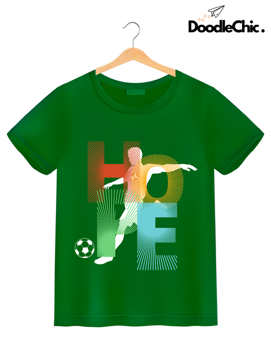 Hope Soccer Kids Organic Cotton T-shirt Green from DoodleChic