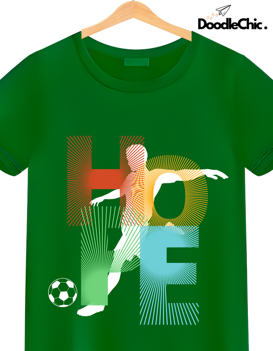 Hope Soccer Kids Organic Cotton T-shirt Green from DoodleChic