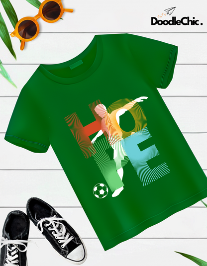 Hope Soccer Kids Organic Cotton T-shirt Green from DoodleChic