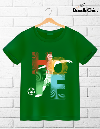 Hope Soccer Kids Organic Cotton T-shirt Green from DoodleChic