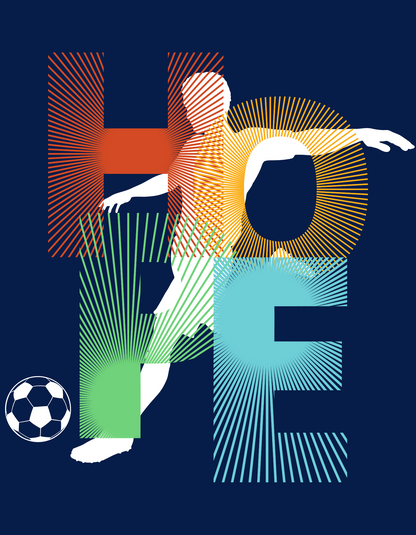 Hope Soccer Kids Organic Cotton T-shirt Navy Blue from DoodleChic